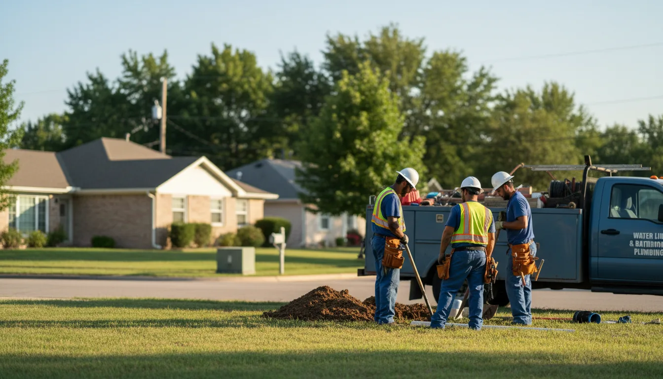 Residential water line and bathroom plumbing service in Nazareth, PA